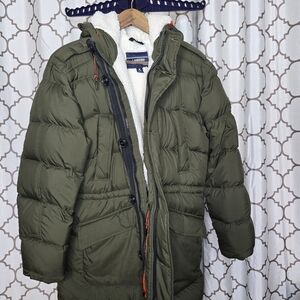Lands’ End Sherpa-Lined Puffer Parka Jacket – Size M